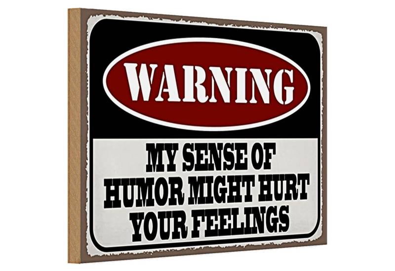 Roomando Holzbild Holzschild Spruch 30x20cm Warning my sense of humor might hurt von Roomando