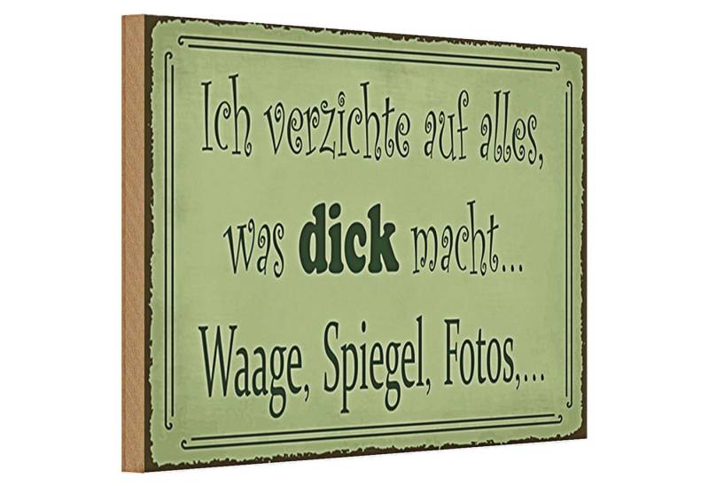 Roomando Holzbild Holzschild Spruch 30x20cm ich verzichte Waage Spiegel Foto von Roomando
