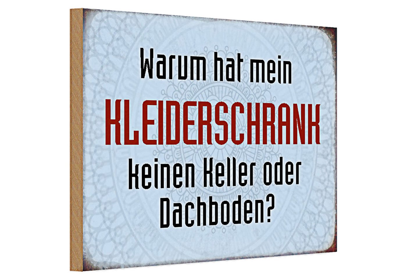 Roomando Holzbild Holzschild Spruch 30x20cm warum hat mein Kleiderschrank Roomando Holzbild Holzschild Spruch 30x20cm warum hat mein Kleiderschrank von Roomando