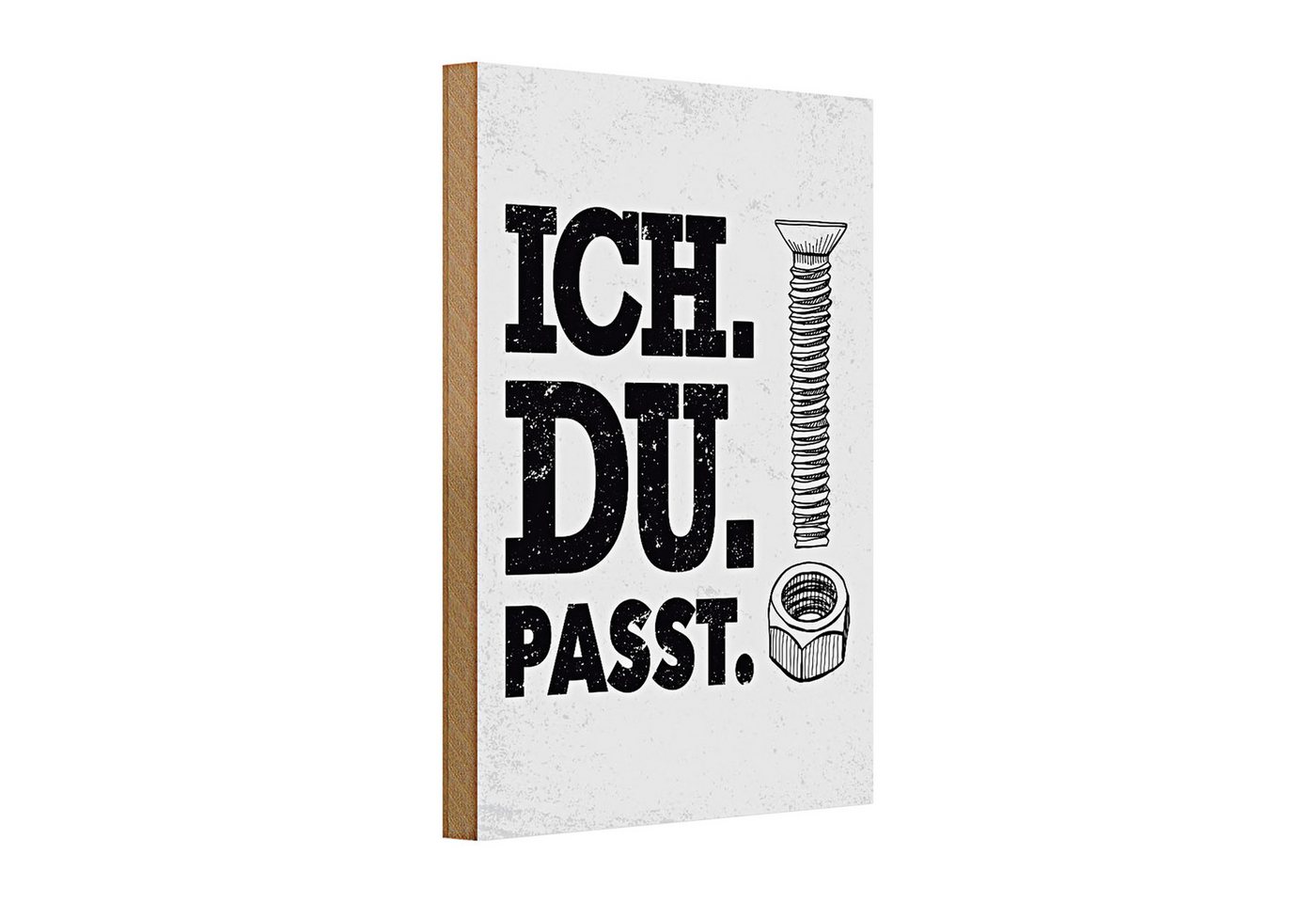 Roomando Holzbild Holzschild Spruch Ich Du Passt Schraube Mutter 20x30cm Roomando Holzbild Holzschild Spruch Ich Du Passt Schraube Mutter 20x30cm von Roomando