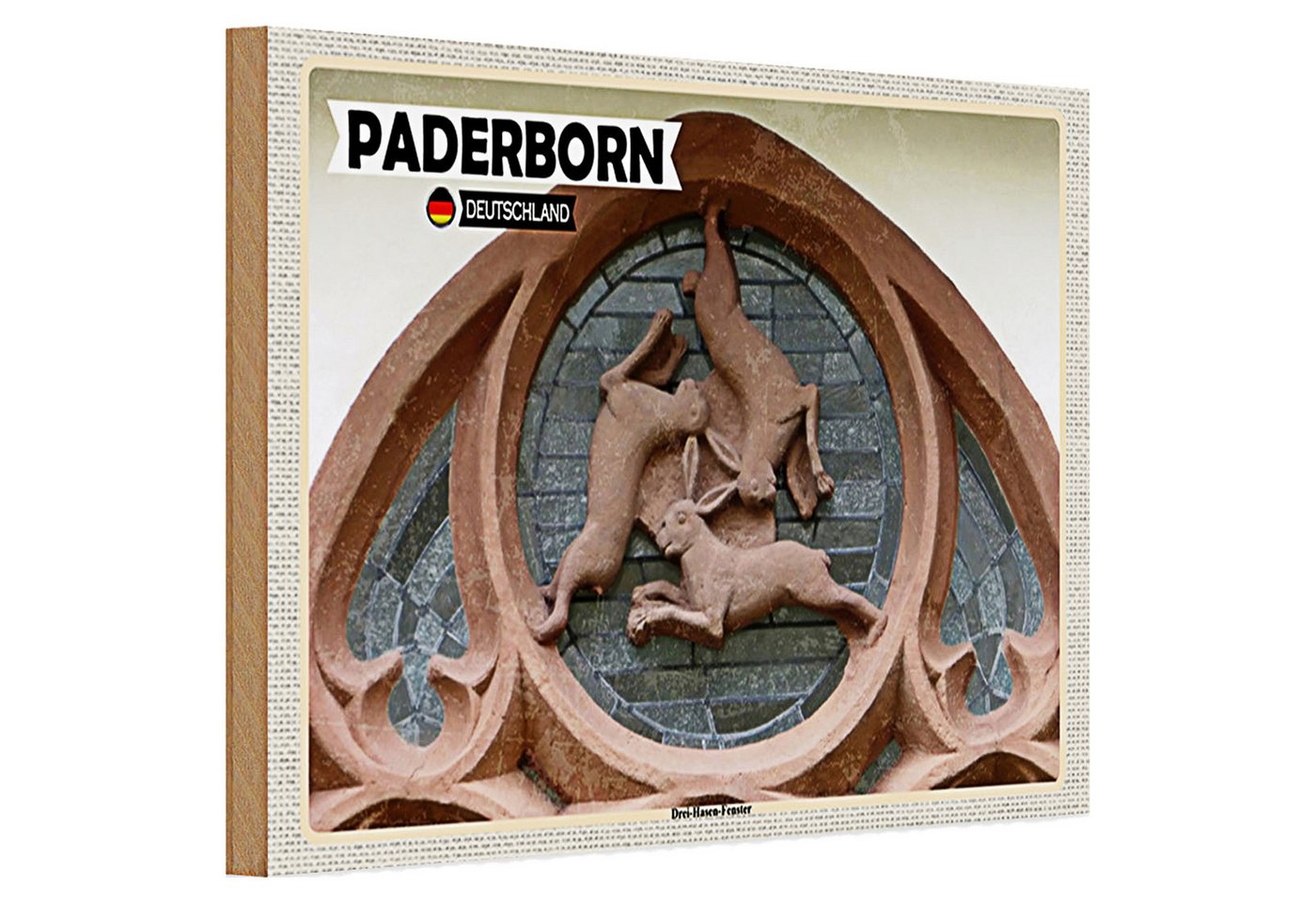 Roomando Holzbild Holzschild Städte Paderborn Drei Hasen-Fenster 30x20cm Roomando Holzbild Holzschild Städte Paderborn Drei Hasen-Fenster 30x20cm von Roomando