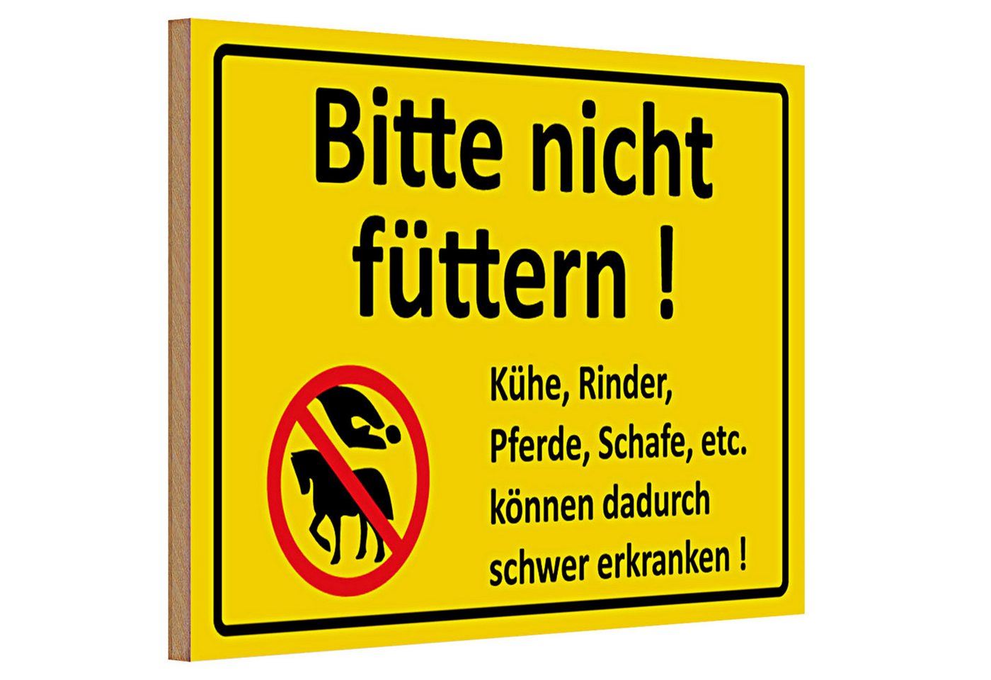 Roomando Holzbild Holzschild Warnschild 30x20cm Bitte Tiere nicht füttern von Roomando