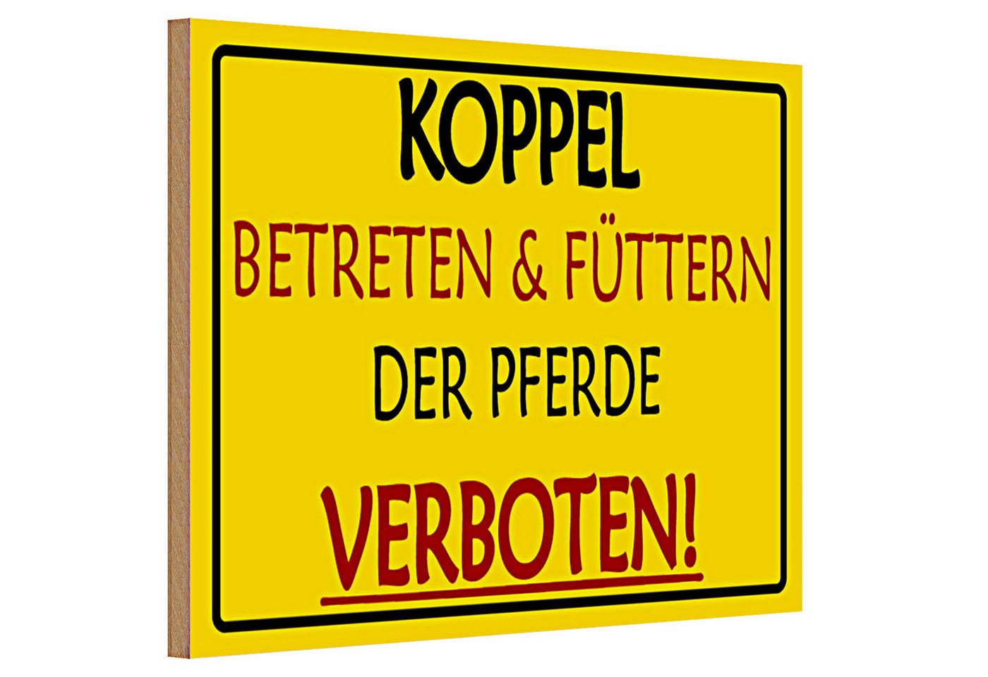 Roomando Holzbild Holzschild Warnschild 30x20cm Koppel Betreten verboten von Roomando
