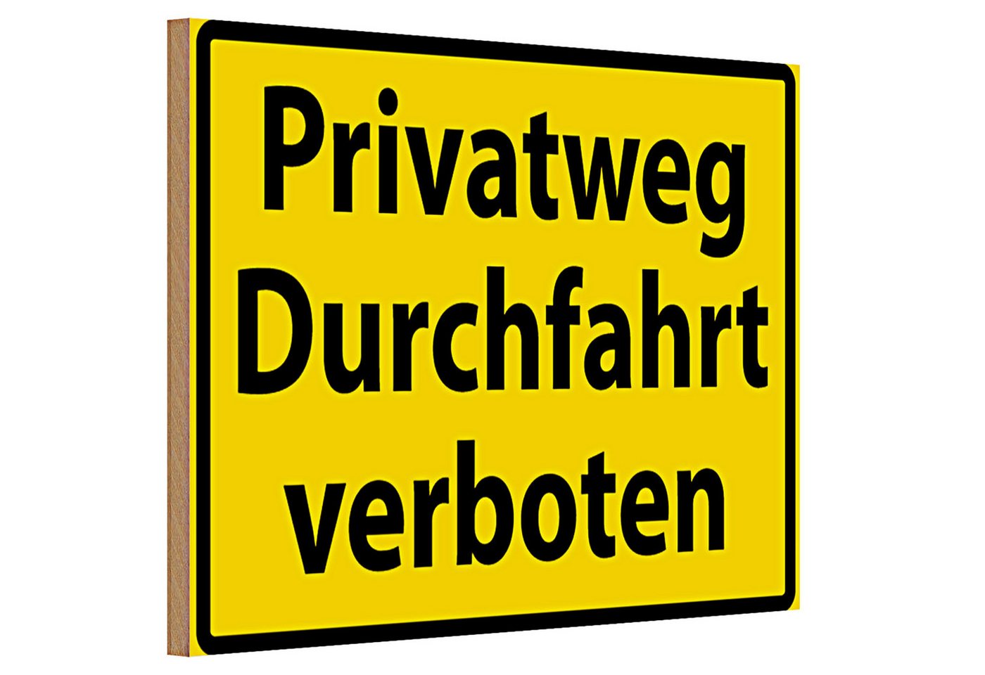Roomando Holzbild Holzschild Warnschild 30x20cm Privatweg Durchfahrt verboten von Roomando