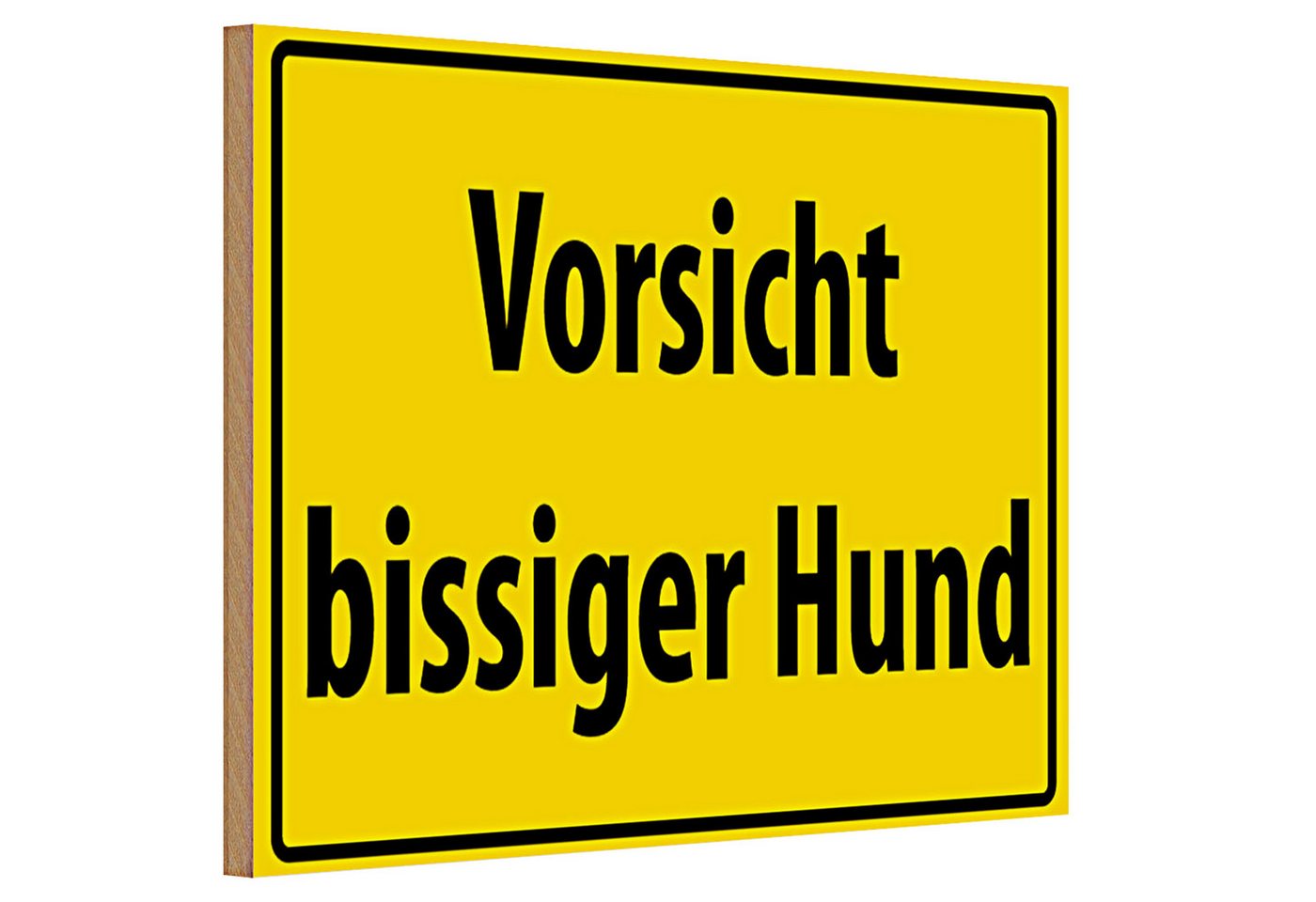 Roomando Holzbild Holzschild Warnschild 30x20cm Vorsicht bissiger Hund von Roomando