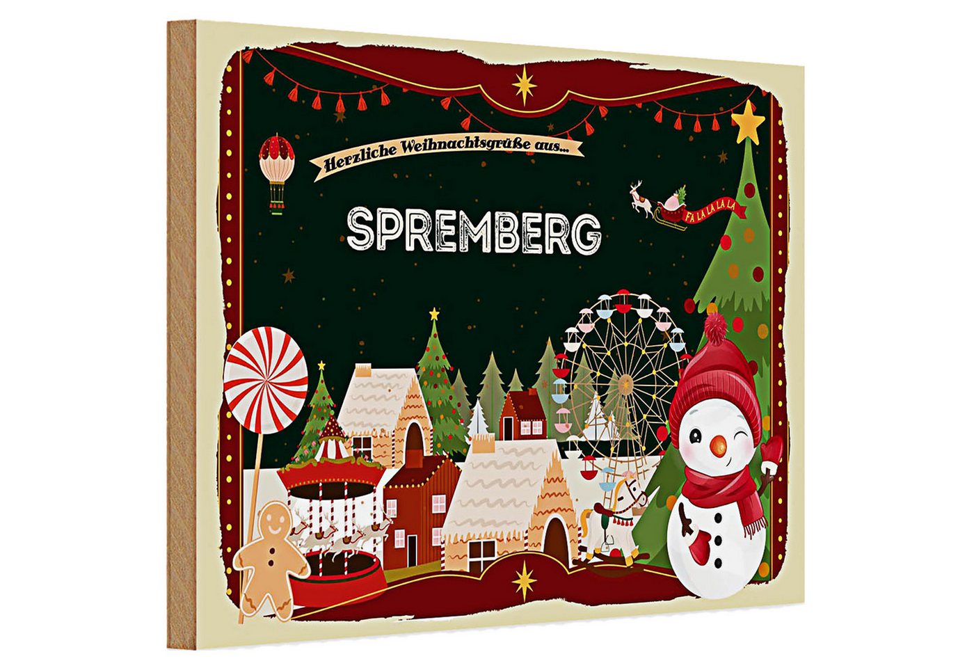 Roomando Holzbild Holzschild Weihnachten Grüße SPREMBERG 30x20cm Roomando Holzbild Holzschild Weihnachten Grüße SPREMBERG 30x20cm von Roomando