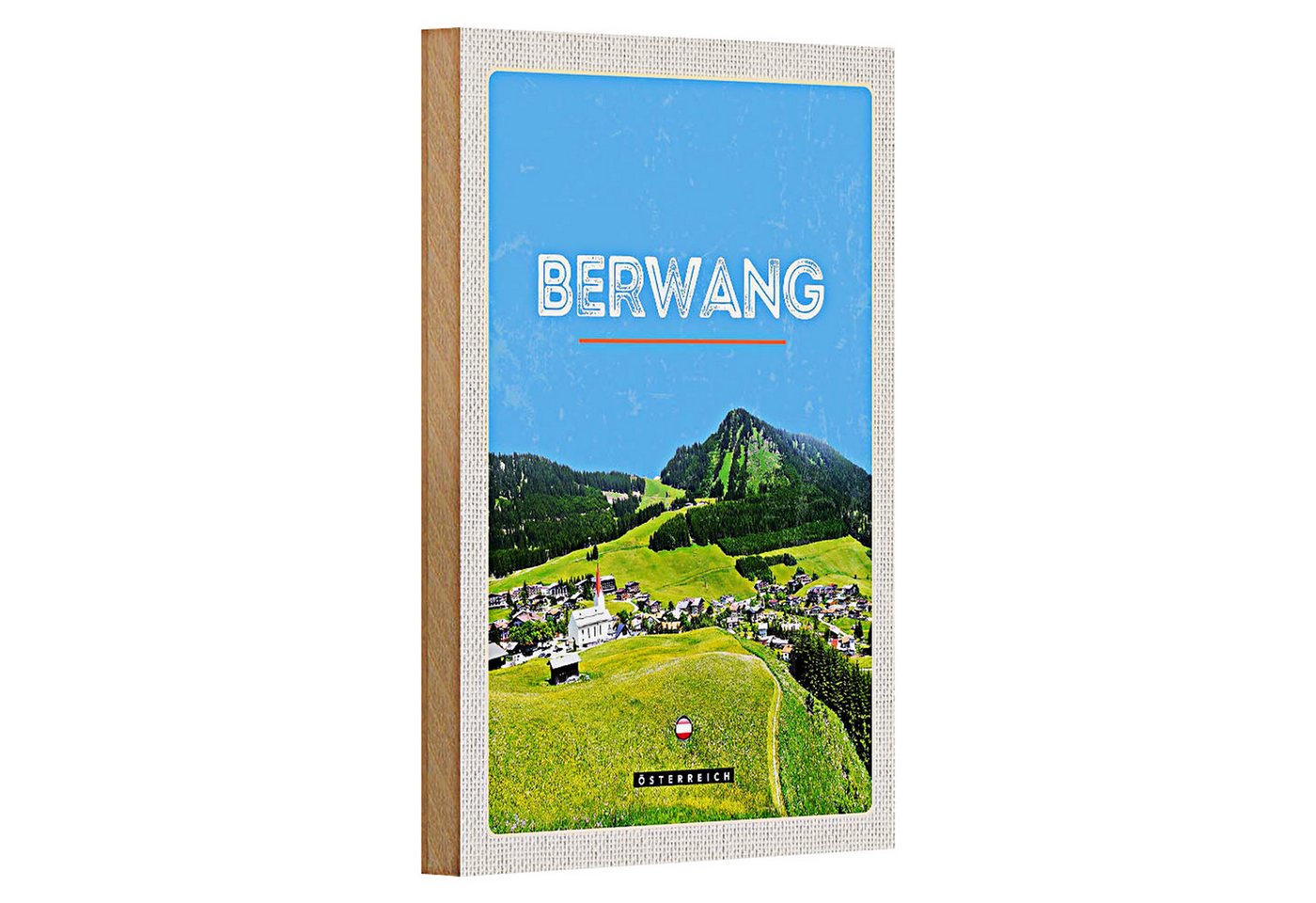 Roomando Holzbild Reise 12x18cm Berwang Österreich Weide Gebirge Natur Roomando Holzbild Reise 12x18cm Berwang Österreich Weide Gebirge Natur von Roomando