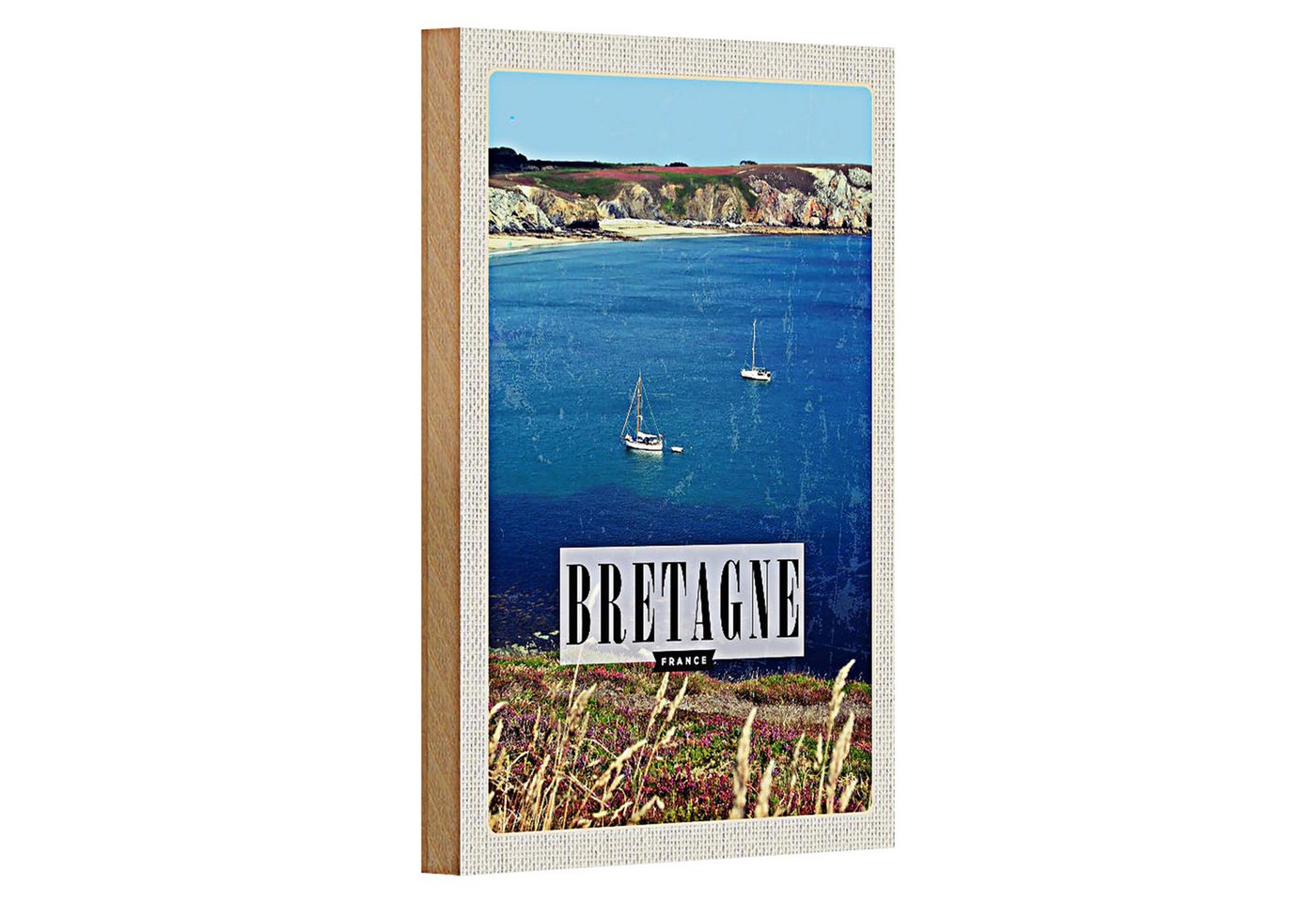 Roomando Holzbild Reise 12x18cm Bretagne France Urlaub Poster Roomando Holzbild Reise 12x18cm Bretagne France Urlaub Poster von Roomando