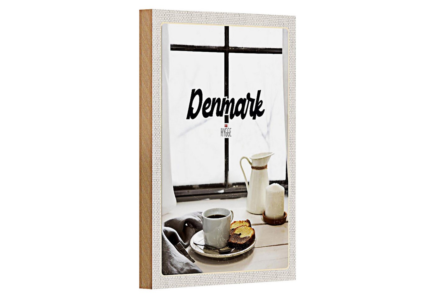 Roomando Holzbild Reise 12x18cm Dänemark Kaffee und Kuchen Fenster Roomando Holzbild Reise 12x18cm Dänemark Kaffee und Kuchen Fenster von Roomando