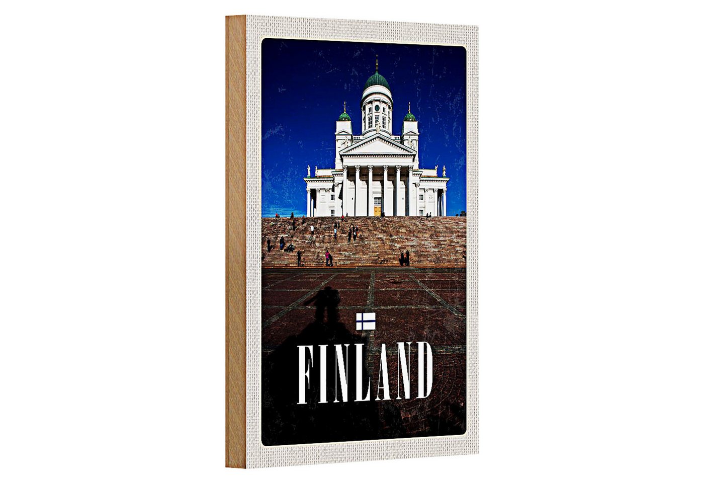 Roomando Holzbild Reise 12x18cm Finnland Kirche Treppe Architektur Roomando Holzbild Reise 12x18cm Finnland Kirche Treppe Architektur von Roomando