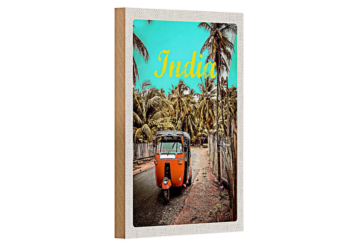 Roomando Holzbild Reise 12x18cm Indien Straße Tuk Tuk Taxi Asien Roomando Holzbild Reise 12x18cm Indien Straße Tuk Tuk Taxi Asien von Roomando