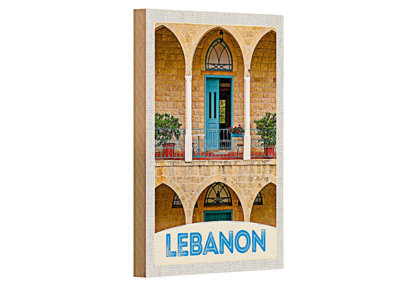 Roomando Holzbild Reise 12x18cm Libanon Gebäude blaue Tür Urlaub Roomando Holzbild Reise 12x18cm Libanon Gebäude blaue Tür Urlaub von Roomando