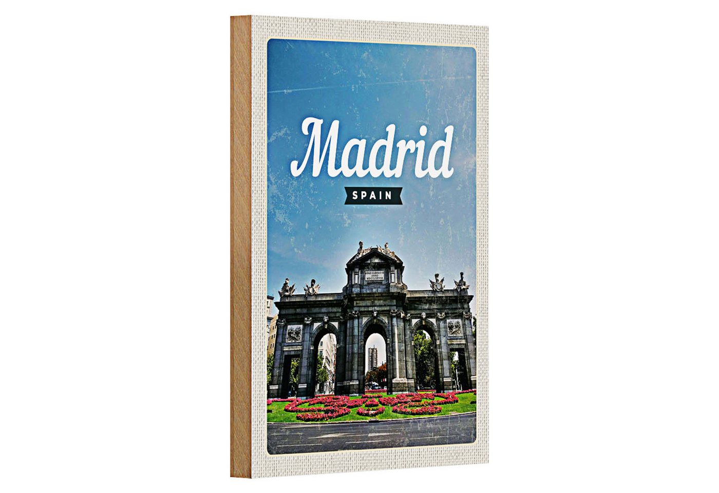 Roomando Holzbild Reise 12x18cm Madrid Spain Retro Poster Errinerungen Roomando Holzbild Reise 12x18cm Madrid Spain Retro Poster Errinerungen von Roomando