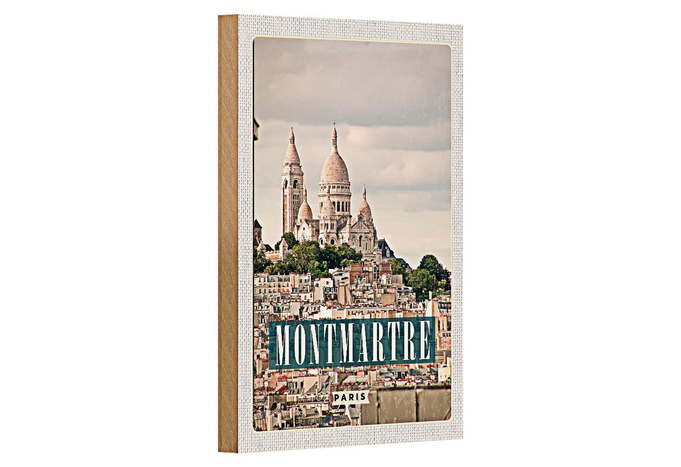 Roomando Holzbild Reise 12x18cm Montamartre Paris Panorama Poster Roomando Holzbild Reise 12x18cm Montamartre Paris Panorama Poster von Roomando
