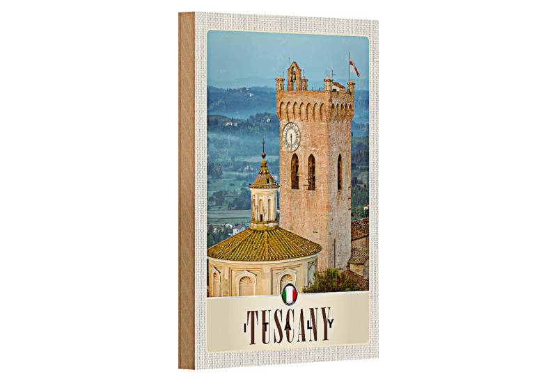 Roomando Holzbild Reise 12x18cm Toskana Italien Kirchturm Schild von Roomando