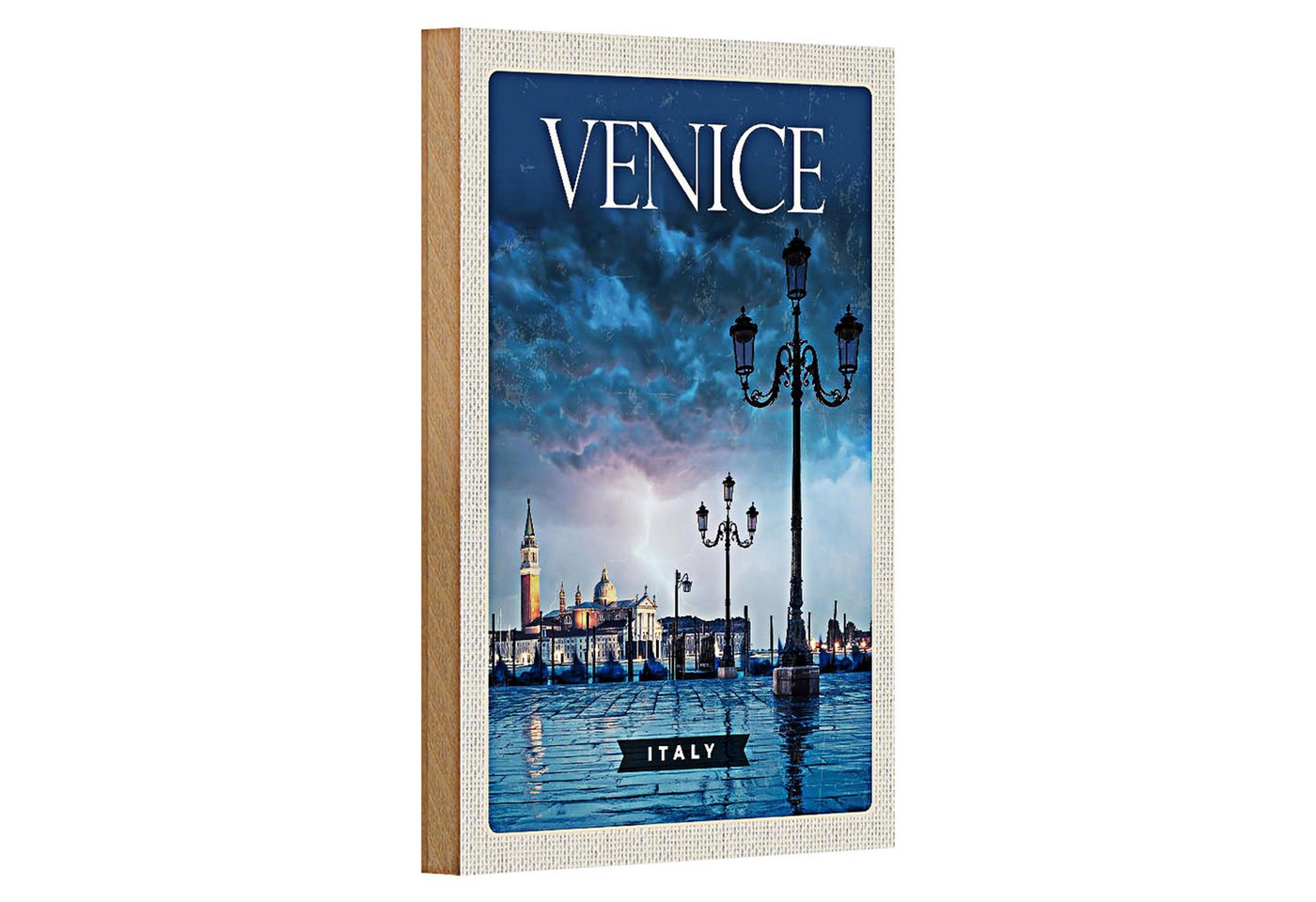 Roomando Holzbild Reise 12x18cm Venice Italy Poster Blitz Gewitter Roomando Holzbild Reise 12x18cm Venice Italy Poster Blitz Gewitter von Roomando