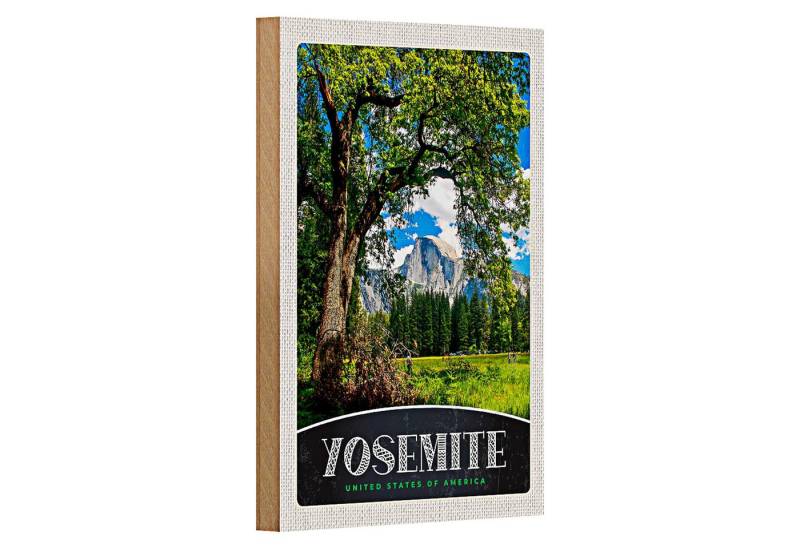 Roomando Holzbild Reise 12x18cm Yosemite Amerika Natur Bäume Gebirge von Roomando