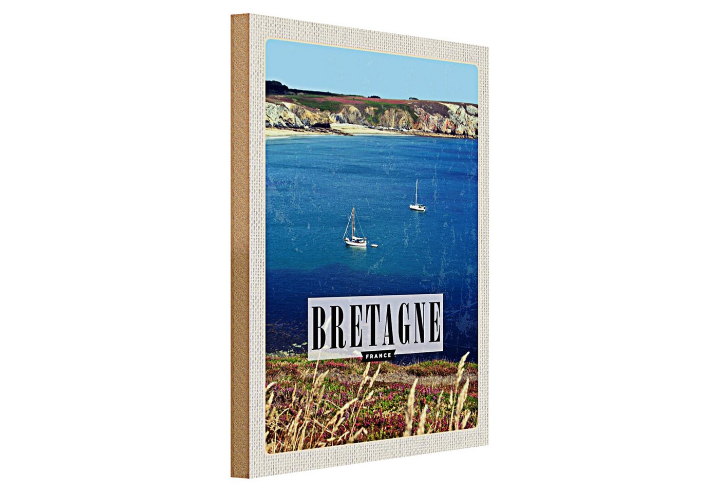 Roomando Holzbild Reise 30x40cm Bretagne France Urlaub Poster Roomando Holzbild Reise 30x40cm Bretagne France Urlaub Poster von Roomando