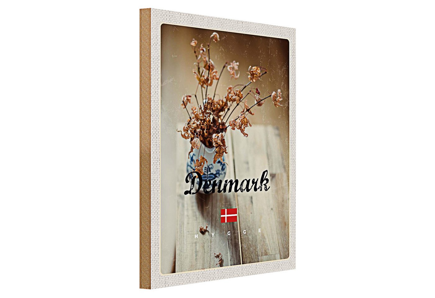 Roomando Holzbild Reise 30x40cm Dänemark verwelkte Blumen in Vase Roomando Holzbild Reise 30x40cm Dänemark verwelkte Blumen in Vase von Roomando