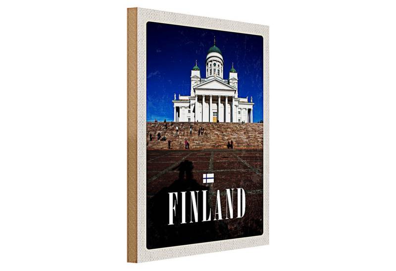 Roomando Holzbild Reise 30x40cm Finnland Kirche Treppe Architektur von Roomando