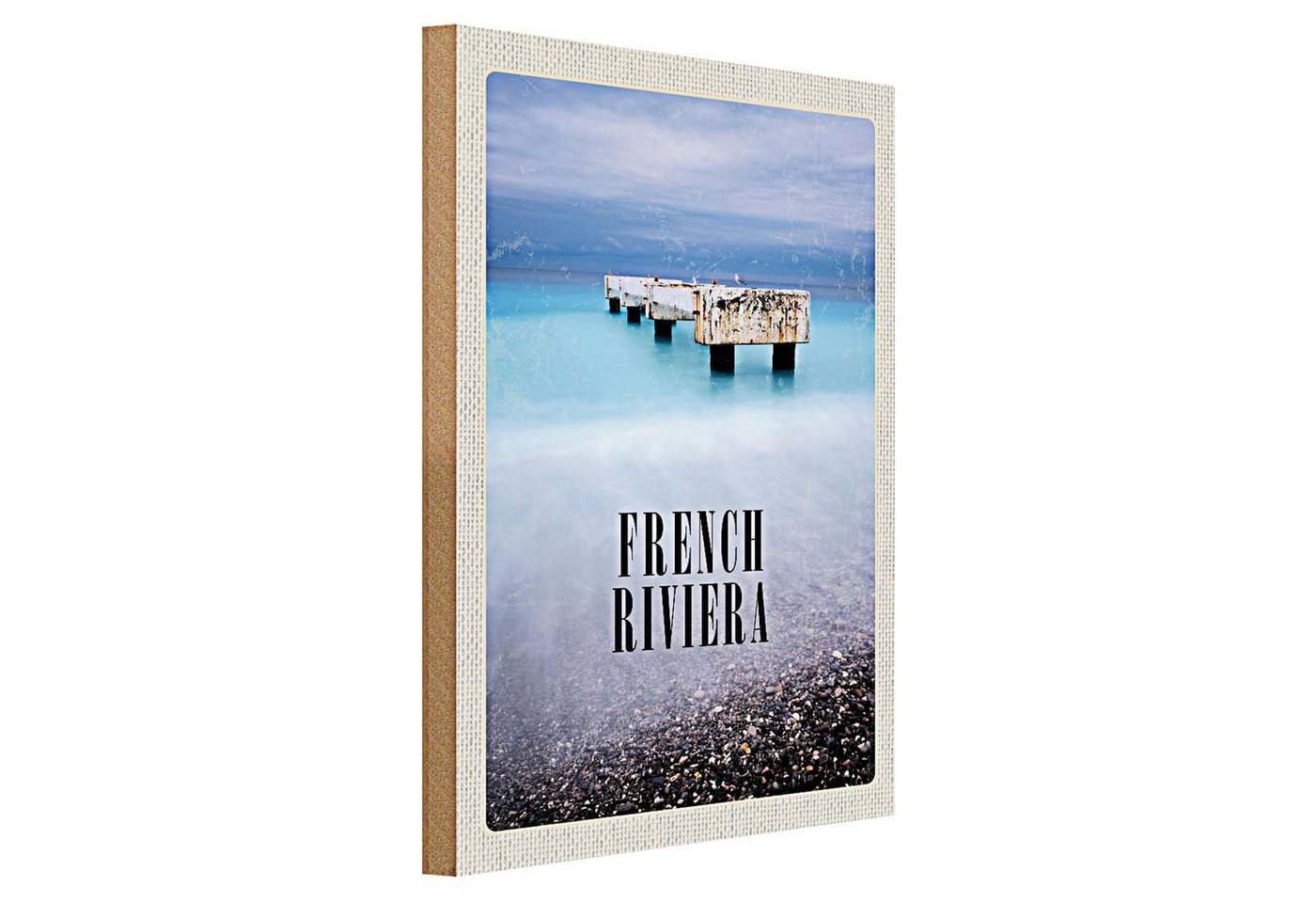 Roomando Holzbild Reise 30x40cm French Riviera Urlaub Poster Retro Roomando Holzbild Reise 30x40cm French Riviera Urlaub Poster Retro von Roomando