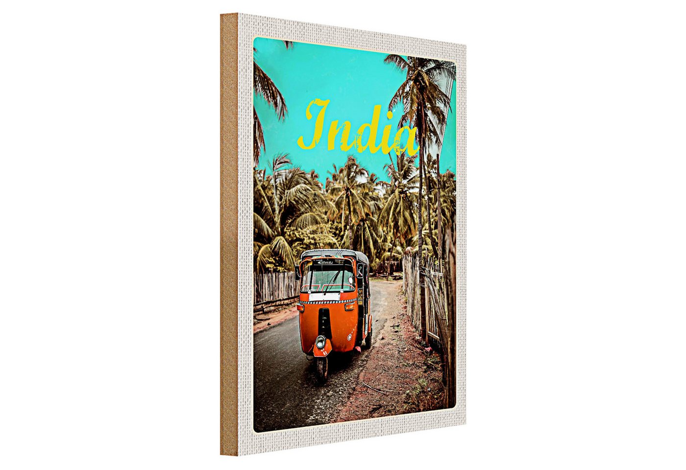 Roomando Holzbild Reise 30x40cm Indien Straße Tuk Tuk Taxi Asien Roomando Holzbild Reise 30x40cm Indien Straße Tuk Tuk Taxi Asien von Roomando