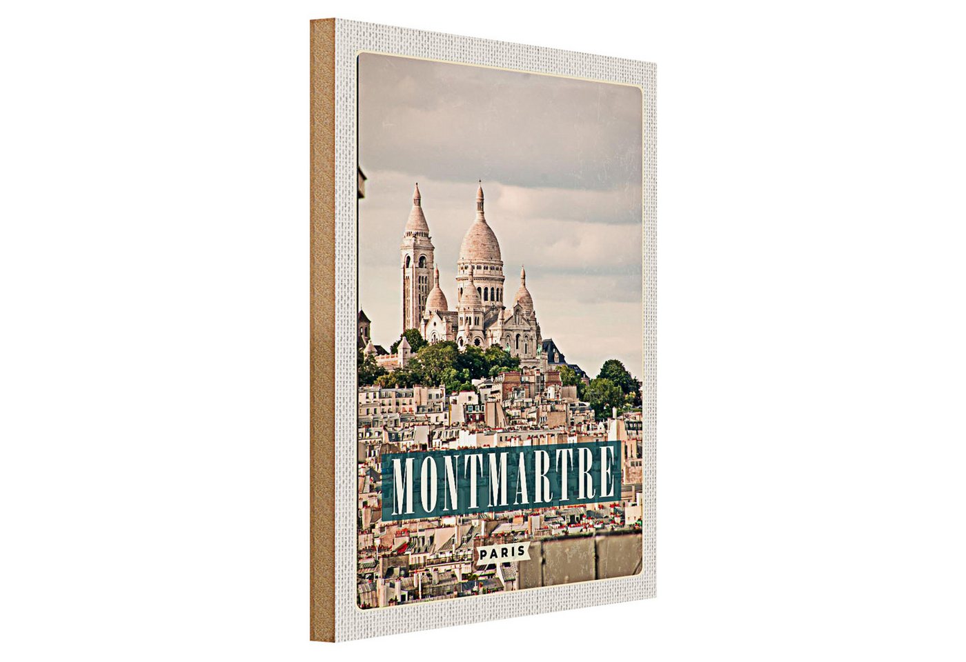 Roomando Holzbild Reise 30x40cm Montamartre Paris Panorama Poster Roomando Holzbild Reise 30x40cm Montamartre Paris Panorama Poster von Roomando