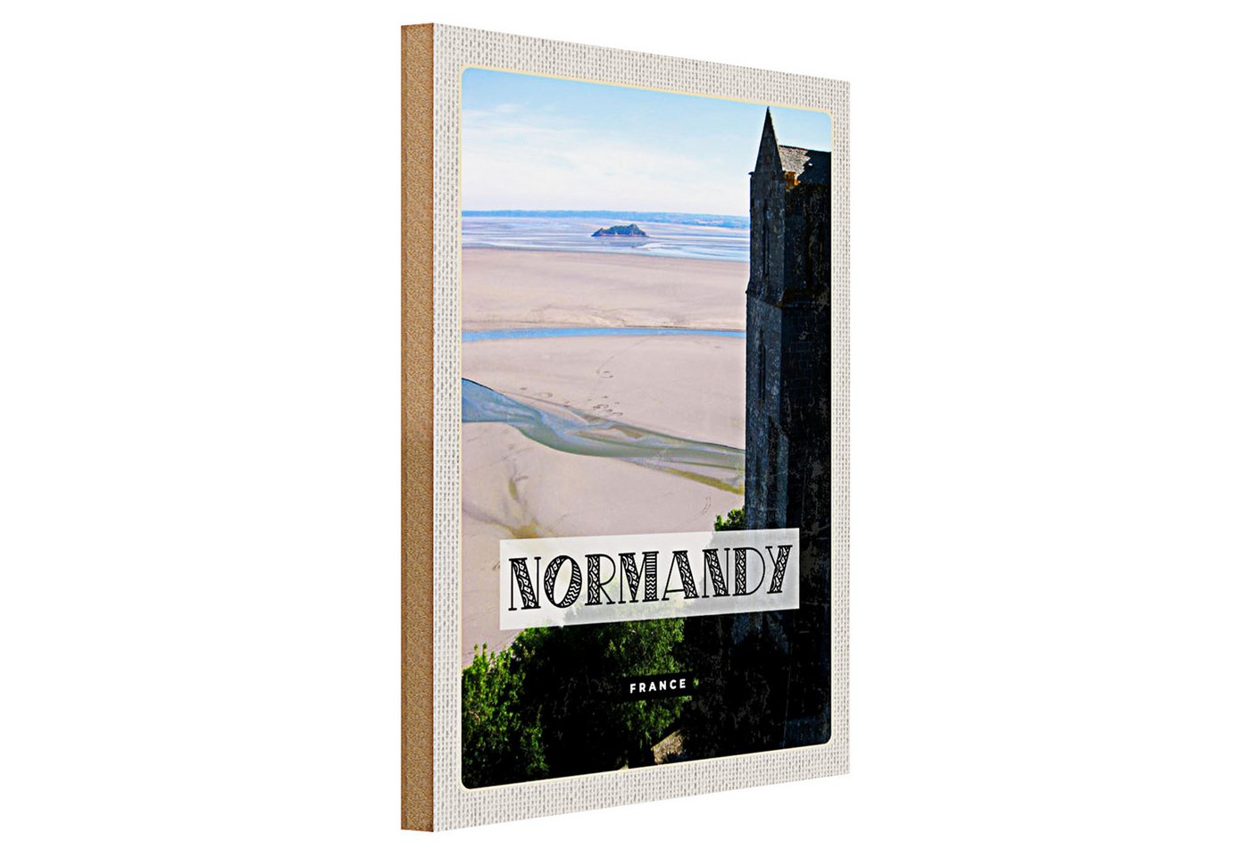 Roomando Holzbild Reise 30x40cm Normandie France Meer Sand Poster Roomando Holzbild Reise 30x40cm Normandie France Meer Sand Poster von Roomando