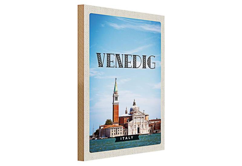 Roomando Holzbild Reise 30x40cm Venedig Italy Tourismus Urlaub Poster von Roomando