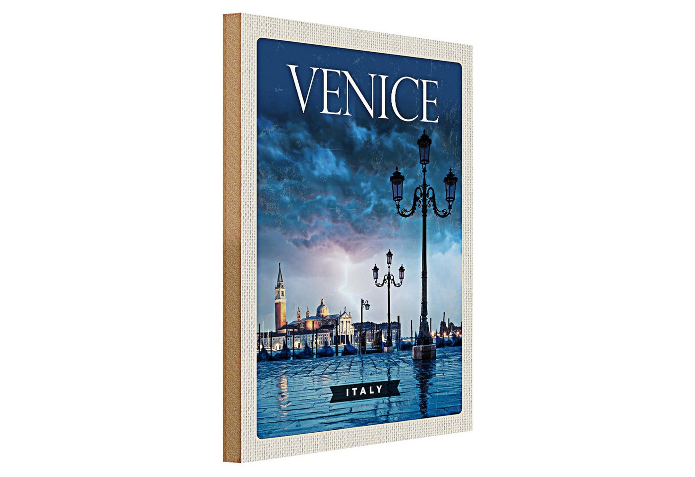 Roomando Holzbild Reise 30x40cm Venice Italy Poster Blitz Gewitter Roomando Holzbild Reise 30x40cm Venice Italy Poster Blitz Gewitter von Roomando