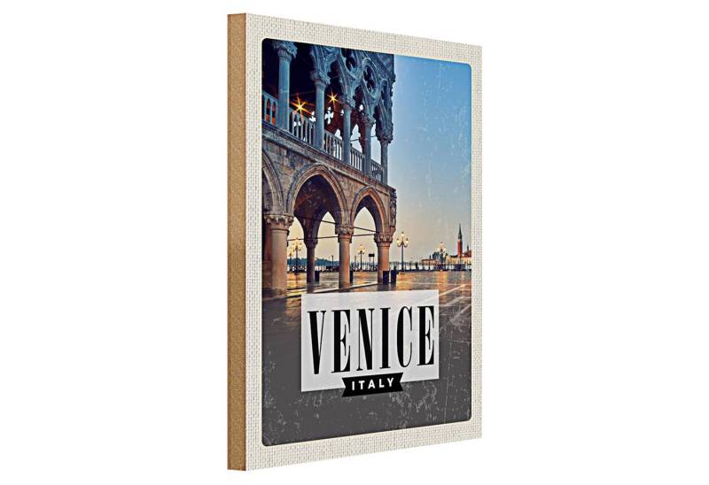 Roomando Holzbild Reise 30x40cm Venice Venedig Panorama Poster von Roomando