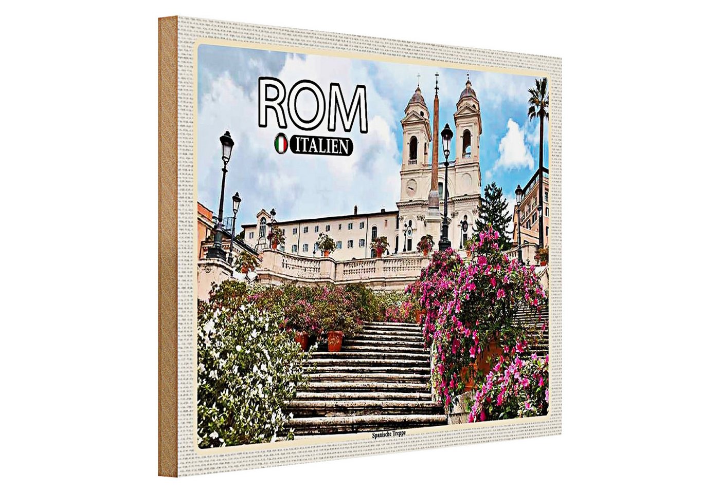Roomando Holzbild Reise Rom Italien Spanische Treppe Kirche 40x30cm Roomando Holzbild Reise Rom Italien Spanische Treppe Kirche 40x30cm von Roomando
