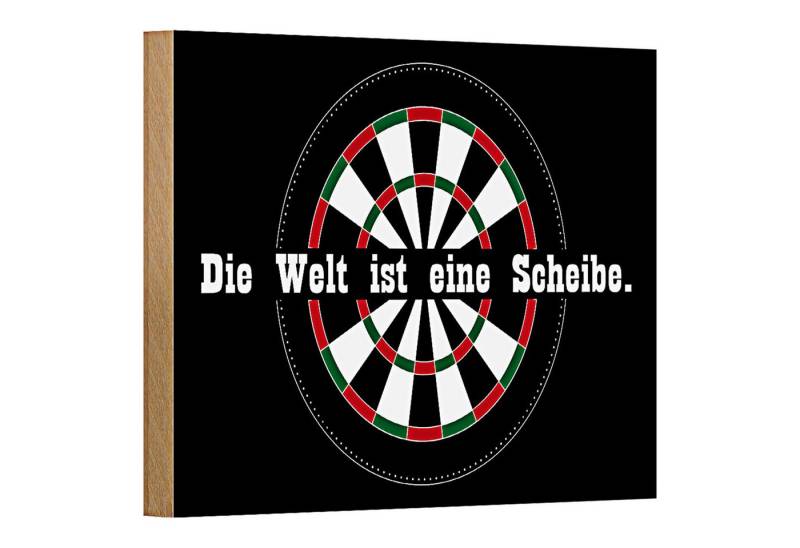 Roomando Holzbild Spruch 18x12cm Dart die Welt ist eine Scheibe Roomando Holzbild Spruch 18x12cm Dart die Welt ist eine Scheibe von Roomando