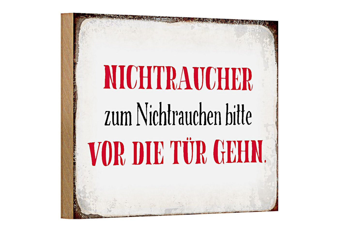 Roomando Holzbild Spruch 18x12cm Nichtraucher bitte vor die Tür Roomando Holzbild Spruch 18x12cm Nichtraucher bitte vor die Tür von Roomando
