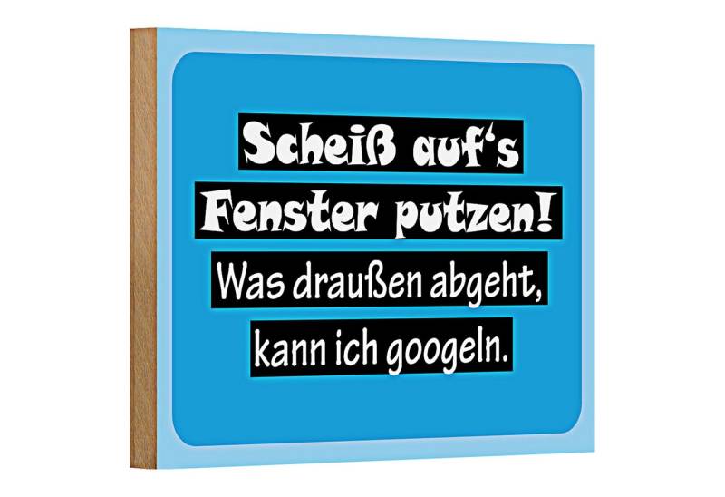 Roomando Holzbild Spruch 18x12cm Scheiß aufs Fenster putzen von Roomando