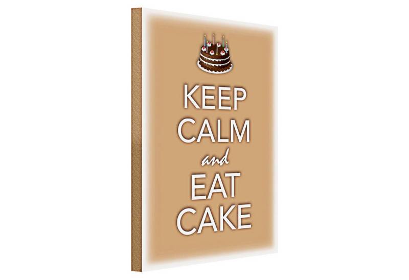 Roomando Holzbild Spruch 30x40cm Keep Calm and eat cake von Roomando