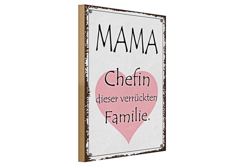 Roomando Holzbild Spruch 30x40cm Mama Chefin verrückter Familie von Roomando
