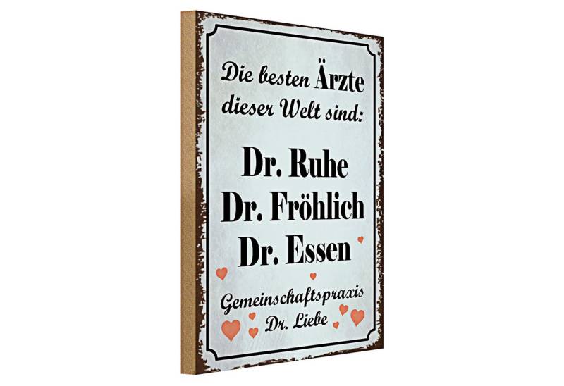 Roomando Holzbild Spruch 30x40cm beste Ärzte Dr. Ruhe Fröhlich von Roomando