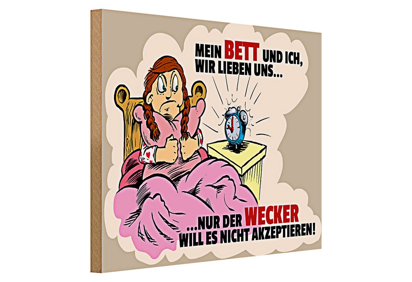 Roomando Holzbild Spruch 40x30cm Mein Bett und Ich wir lieben uns Roomando Holzbild Spruch 40x30cm Mein Bett und Ich wir lieben uns von Roomando