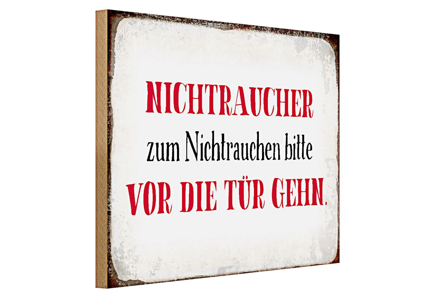 Roomando Holzbild Spruch 40x30cm Nichtraucher bitte vor die Tür Roomando Holzbild Spruch 40x30cm Nichtraucher bitte vor die Tür von Roomando