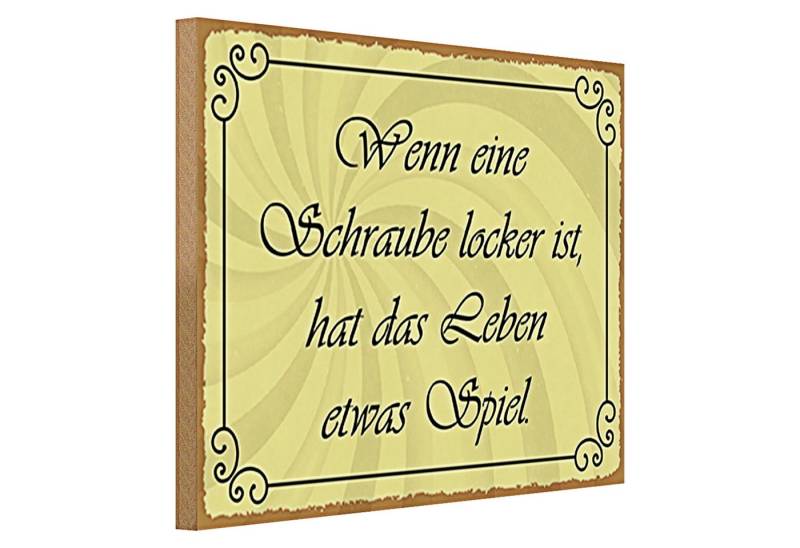 Roomando Holzbild Spruch 40x30cm Schraube locker Leben Spiel von Roomando
