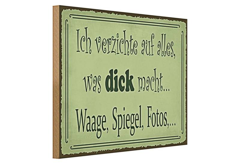Roomando Holzbild Spruch 40x30cm ich verzichte Waage Spiegel Foto von Roomando