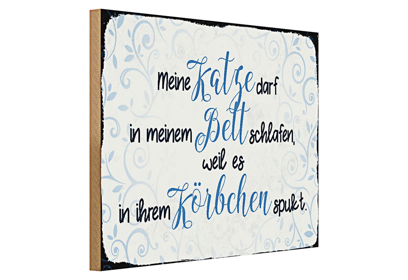 Roomando Holzbild Spruch 40x30cm meine Katze darf in meinem Bett Roomando Holzbild Spruch 40x30cm meine Katze darf in meinem Bett von Roomando
