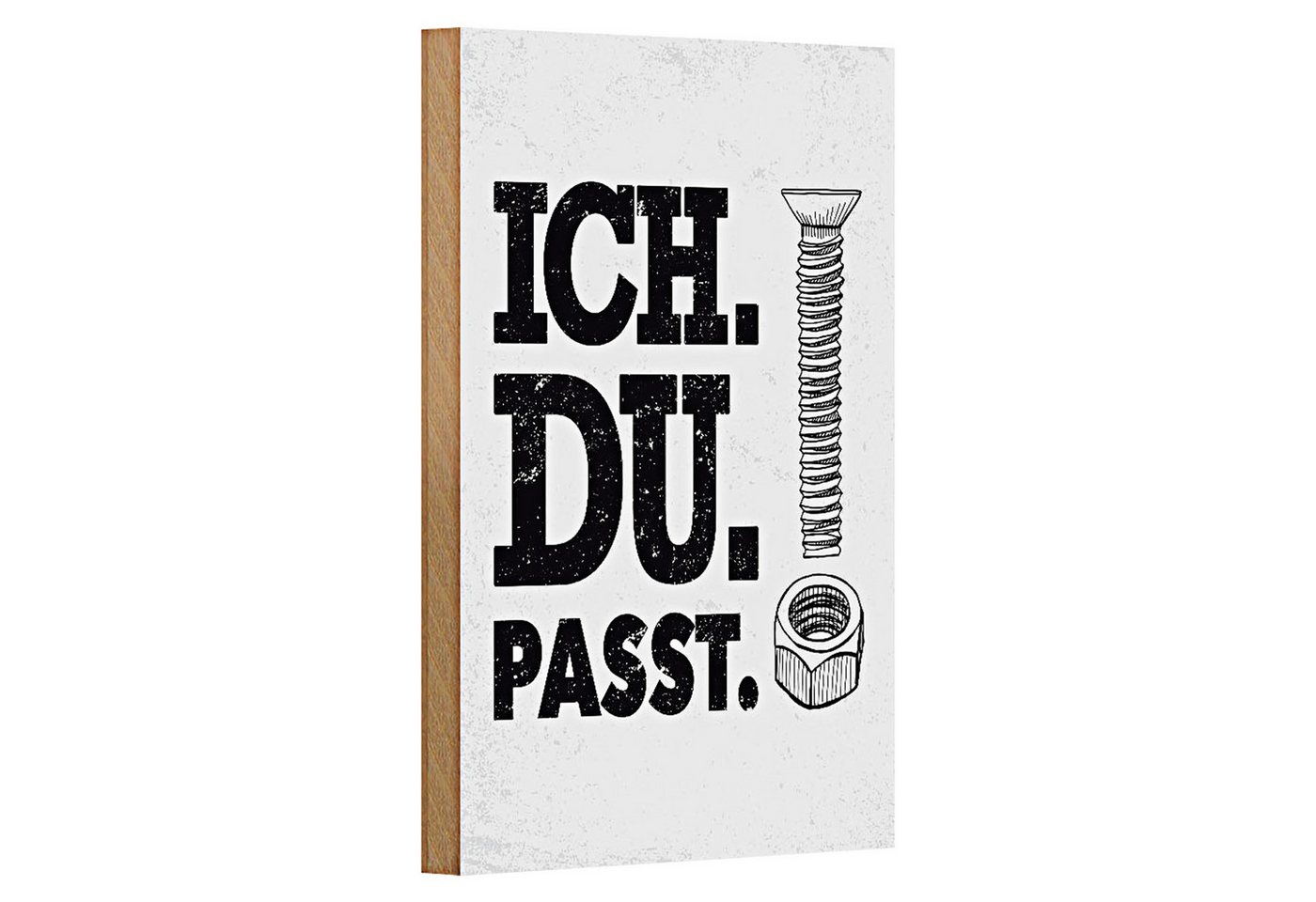 Roomando Holzbild Spruch Ich Du Passt Schraube Mutter 12x18cm Roomando Holzbild Spruch Ich Du Passt Schraube Mutter 12x18cm von Roomando