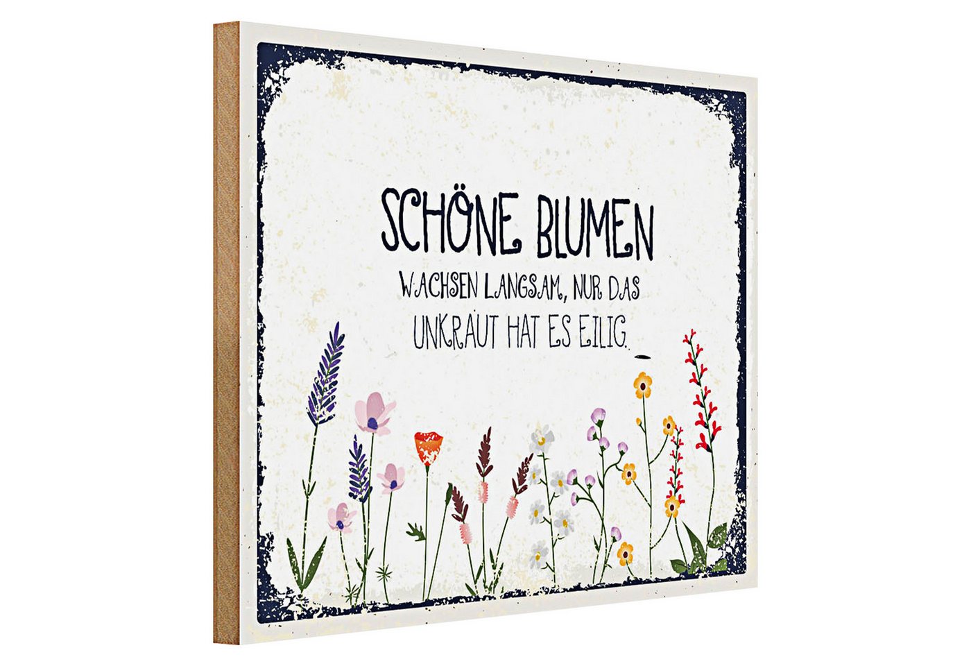 Roomando Holzbild Spruch schöne Blumen wachsen langsam 40x30cm Roomando Holzbild Spruch schöne Blumen wachsen langsam 40x30cm von Roomando