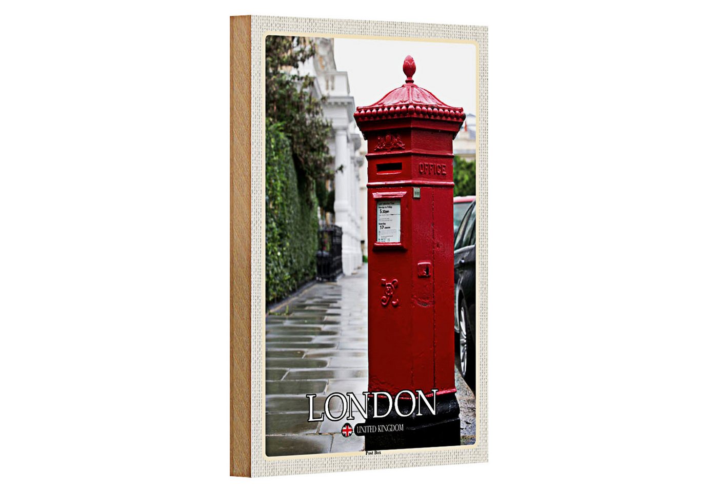 Roomando Holzbild Städte London England UK Post Box 12x18cm Roomando Holzbild Städte London England UK Post Box 12x18cm von Roomando