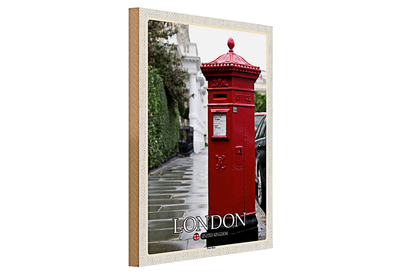 Roomando Holzbild Städte London England UK Post Box 30x40cm Roomando Holzbild Städte London England UK Post Box 30x40cm von Roomando