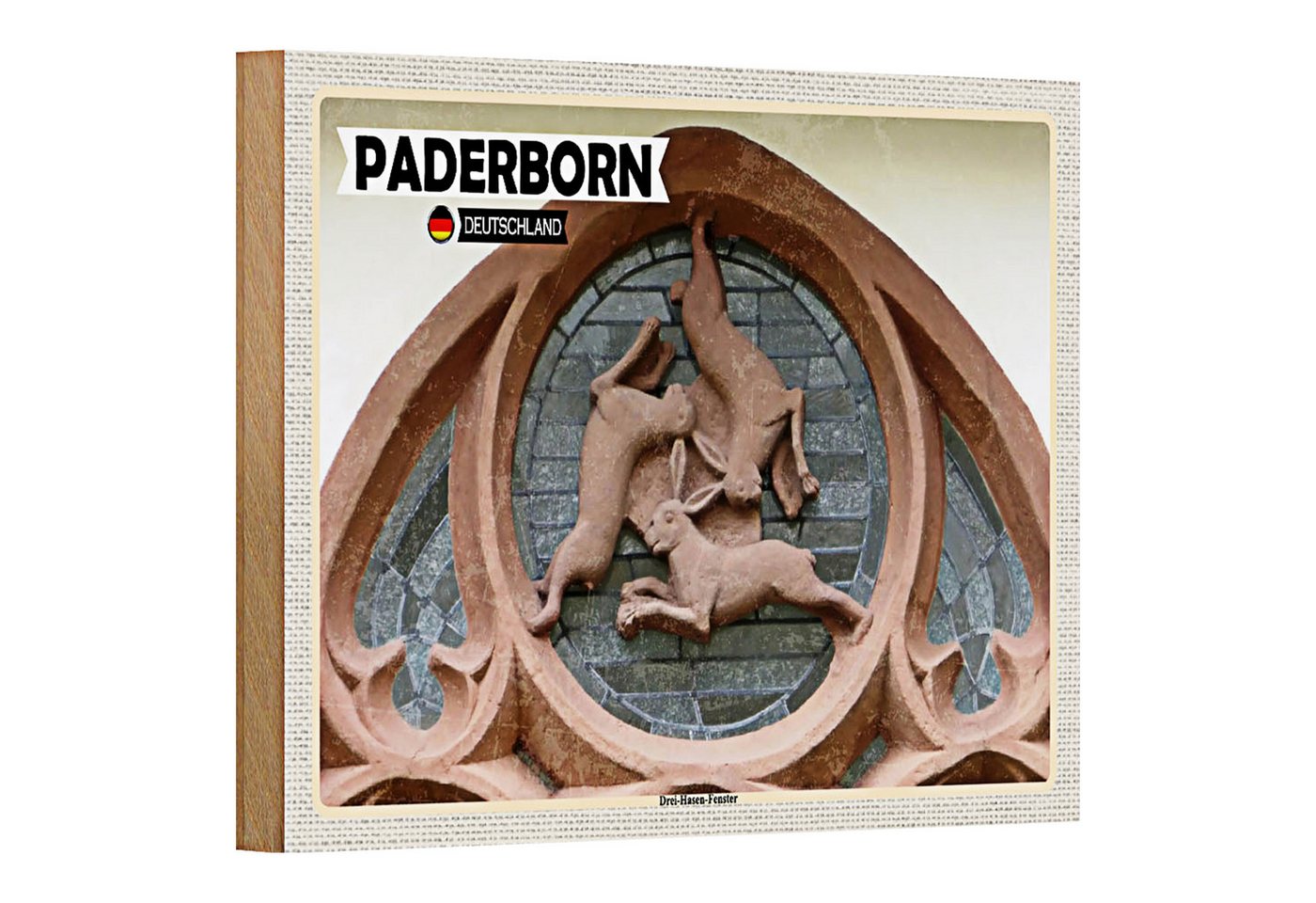 Roomando Holzbild Städte Paderborn Drei Hasen-Fenster 18x12cm Roomando Holzbild Städte Paderborn Drei Hasen-Fenster 18x12cm von Roomando