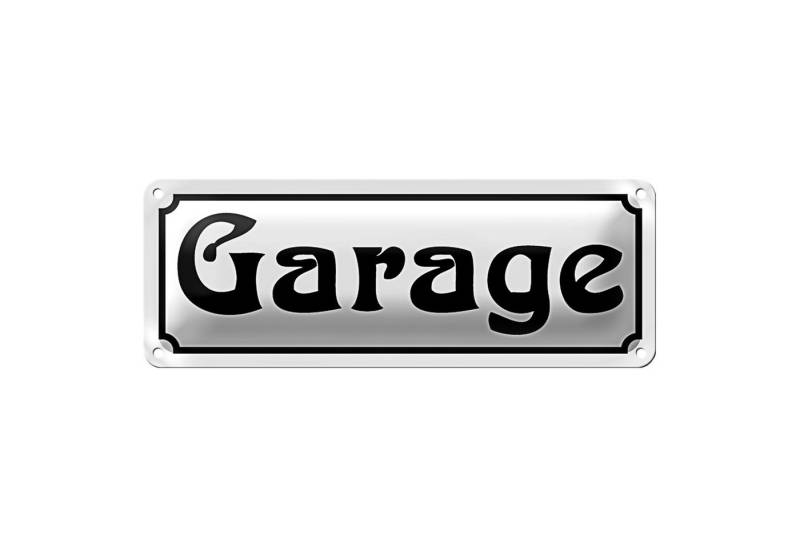 Roomando Metallschild Blechschild Garage 27x10cm Werkstatt Reklame Dekoration von Roomando