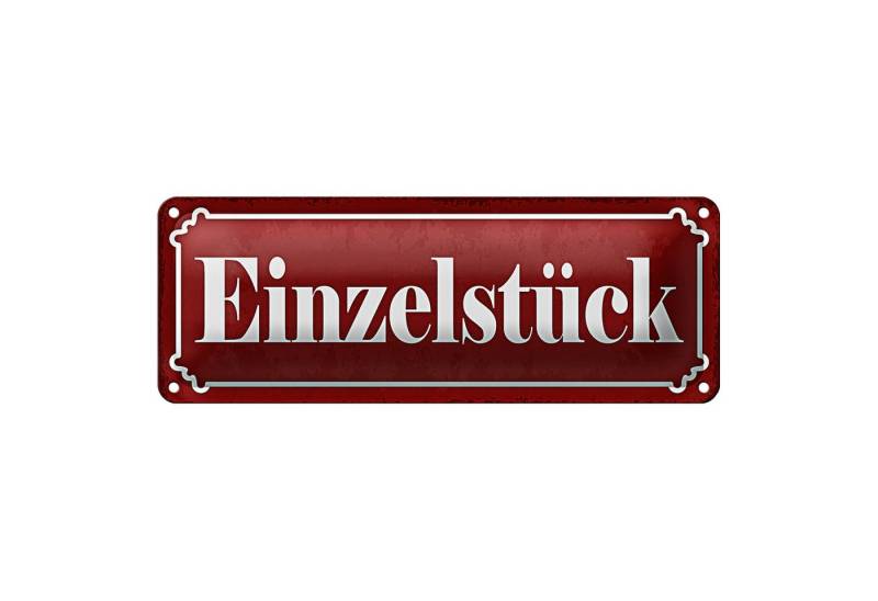 Roomando Metallschild Blechschild Hinweis 27x10cm Einzelstück rotes Schild von Roomando